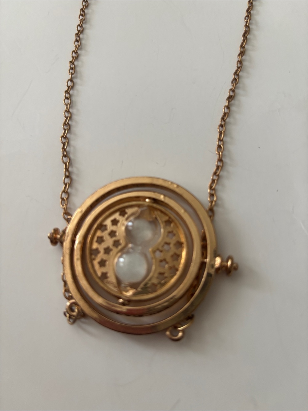 Gold-Tone Hourglass Pendant Necklace - Women's Gold Necklace - Picture 3 of 6